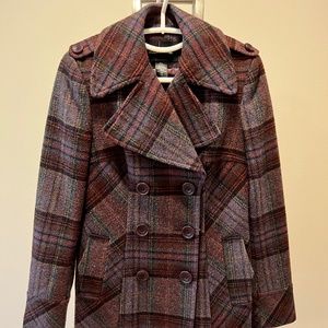 Moda International Plaid wool coat